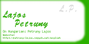 lajos petruny business card